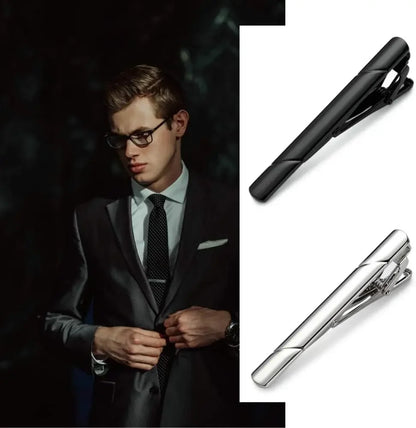 (Pack 4 Pieces ) Tie Clips for Men, Black Gold Blue Silver Tie Bar Set for Regular Ties, Luxury Box Gift Ideas  novedad